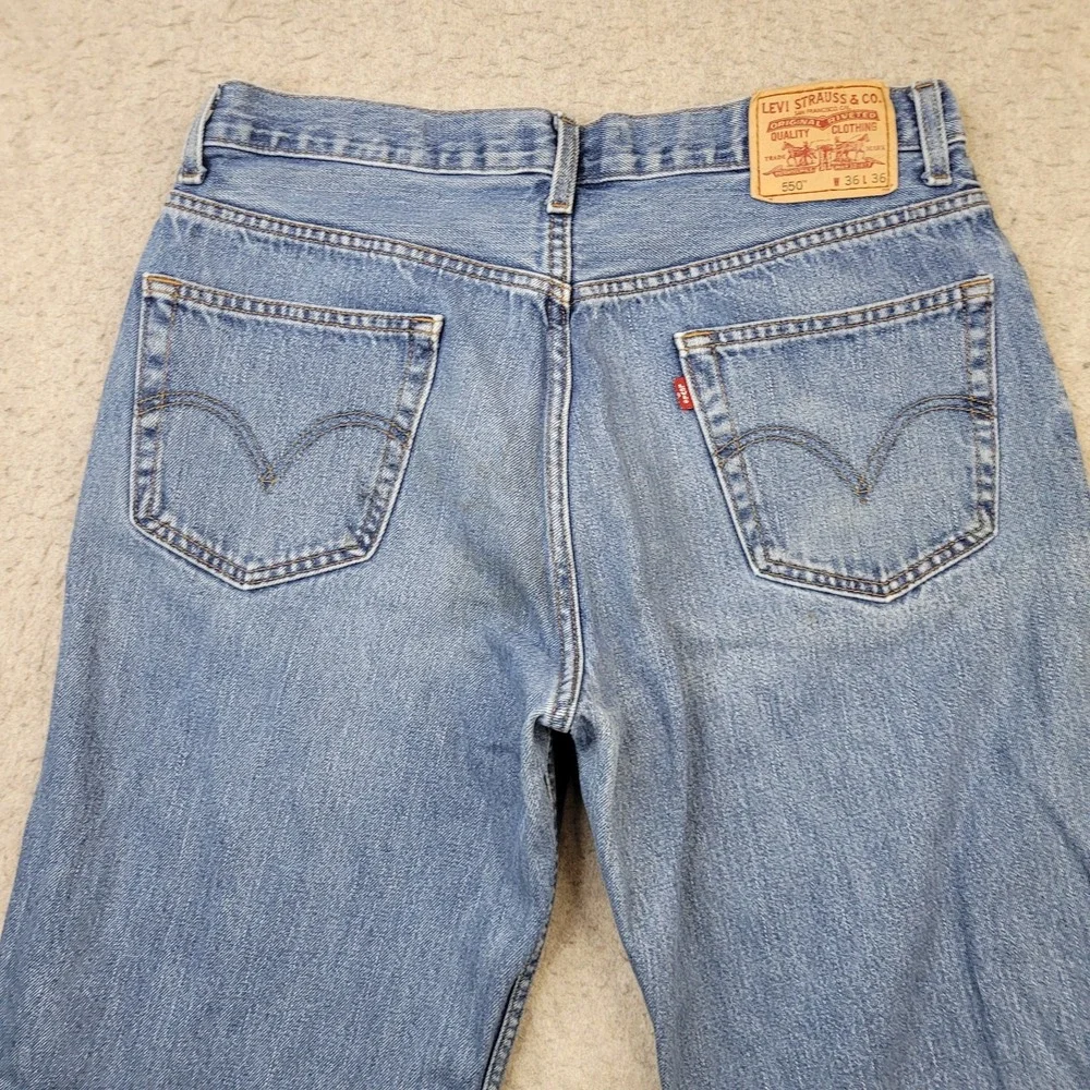 Levi's 550 Jeans Mens 36x34 (Tag 36x36) Blue Denim‎ Relaxed Straight Vintage Y2K